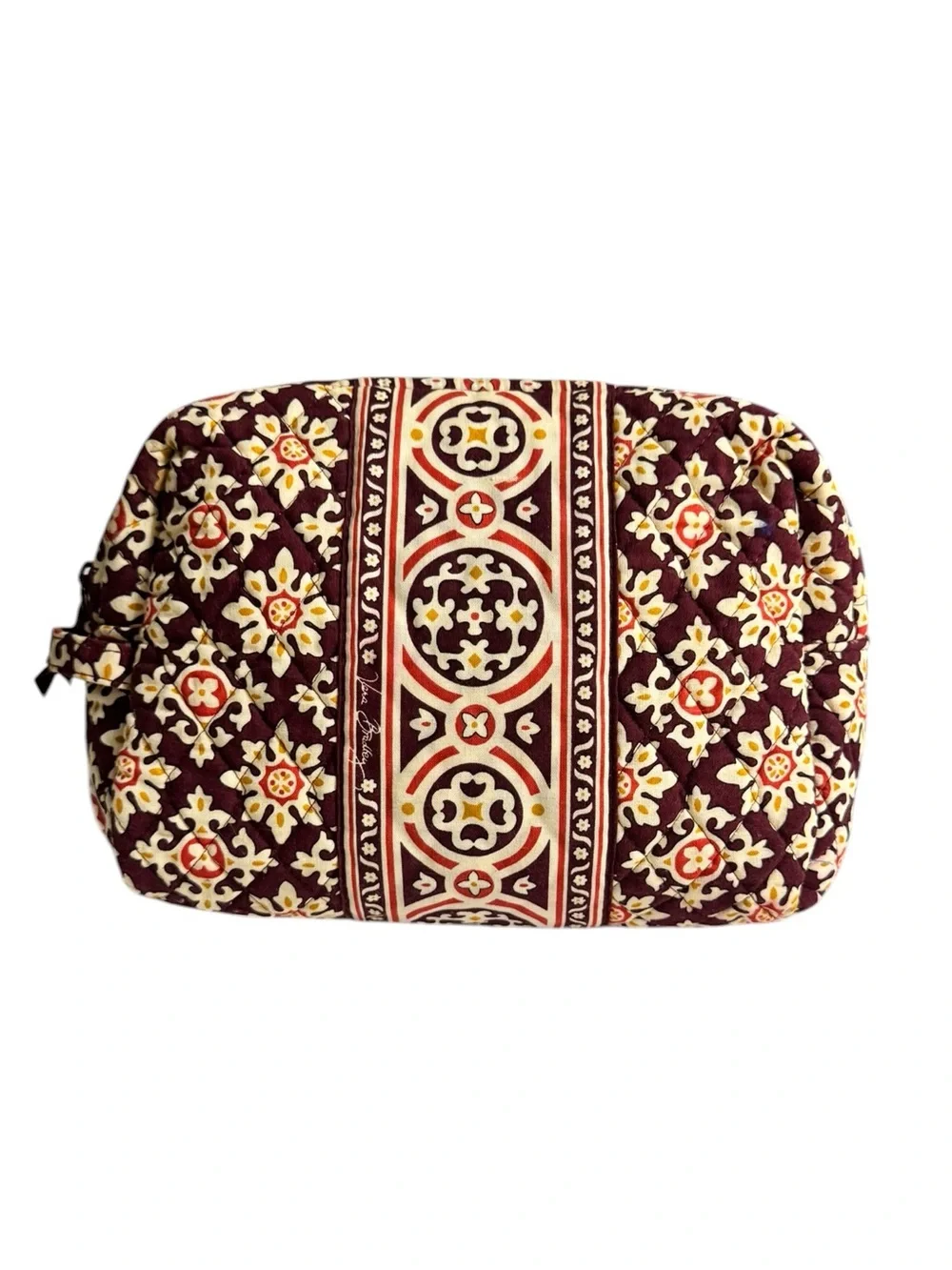 Vera Bradley Medallion  Large Cosmetic Travel Zippered Makeup Case